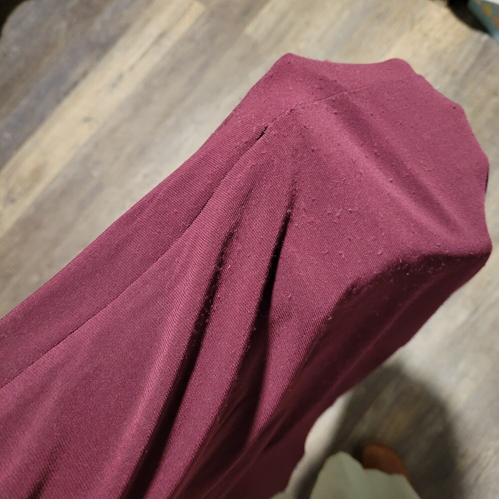 Classic Stretch Ruched Evening Dress Alex Evenings Wine Red Size 6 3/4 Sleeve. - Picture 9 of 10